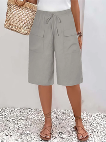 Saar - Kurze Hose mit Elastischem Bund in Grau