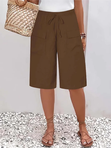 Saar - Kurze Hose mit Elastischem Bund in Braun