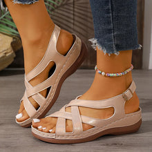 Alnia – Bequeme Orthopädische Keilsandalen in Beige