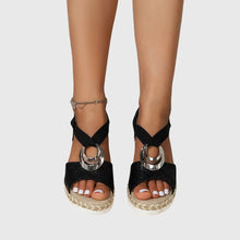 Damen Sommer Orthopädsiche Plateau Sandalen in Schwarz