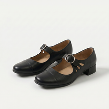Denisa - Orthopädische Ledersandalen in Schwarz