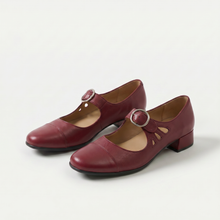 Denisa - Orthopädische Ledersandalen in Bordeauxrot