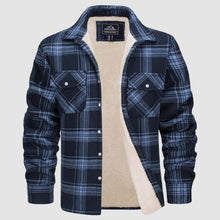 FRITZ | Fleece-Lined Shirt Jacket in Blau-Grau