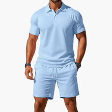 Dirk | Herren Sommer Set Poloshirt Shorts in Hellblau