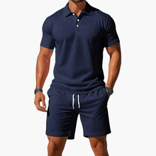 Dirk | Herren Sommer Set Poloshirt Shorts in Dunkelblau