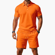 Dirk | Herren Sommer Set Poloshirt Shorts in Orange