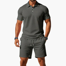 Dirk | Herren Sommer Set Poloshirt Shorts in Grau