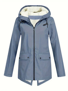 Margarete | Kapuzenpullover mit Reißverschluss in Graublau