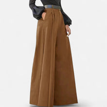 Weit geschnittene High Waist Hose für Damen in Braun