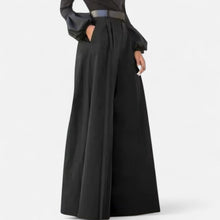 Weit geschnittene High Waist Hose für Damen in Schwarz