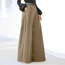 Nadine – Damenhose mit hoher Taille und weitem Bein in Khaki