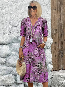Sommerfeld | Leichtes Midikleid mit V-Ausschnitt in Lavendel