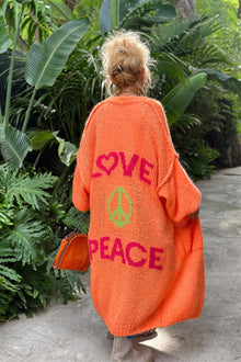 Sommerfeld | Liebe & Frieden - Long Sleeve Cardigan in Orange