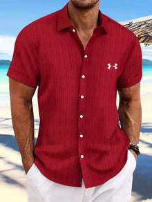 Herren Sommer-Casual-Hemden in Burgund