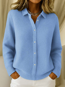 Elaine | Klassischer Strick-Button-Cardigan in Blau