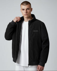 Blouson für Herren mit Stehkragen und warmem Innenfutter in Schwarz
