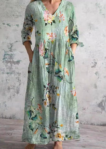 Elara™ - Leichtes & Müheloses Blumenkleid in Hellgrün