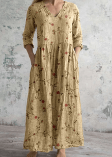 Elara™ - Leichtes & Müheloses Blumenkleid in Gelb