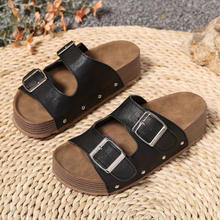 Eleanor | Damen Plateau Sandalen mit Schnalle Casual in Schwarz