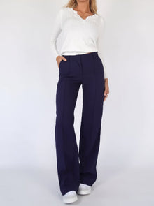 Emma | Elegante Damen Hose mit hoher Taille in Blau