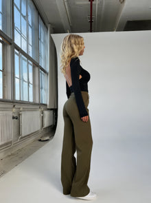 Emma | Elegante Damen Hose mit hoher Taille in Grün