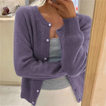 Pauline | Elegante Damen Strickjacke für den Alltag in Lila