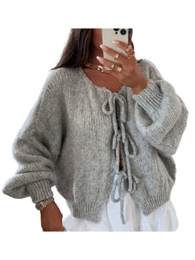 Frieda | Elegante Damen Strickjacke im gemütlichen Casual-Stil in Hellgrau