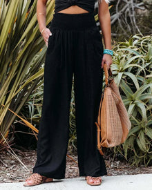 Julia | Elegante Hochbund Hose in Schwarz