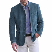 David | Elegante Leichte Herrenjacke für den Herbst in Seeblau