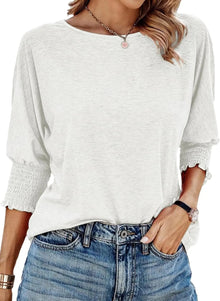 Victoria | Elegante Plissee-Bluse in Weiß