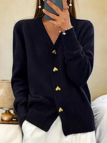 Emilia | Eleganter Cardigan Strickjacke in Schwarz