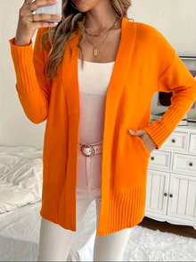 Julia | Eleganter fließender Cardigan zum Überziehen in Orange-Red
