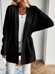 Julia | Eleganter fließender Cardigan zum Überziehen in Schwarz