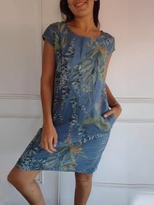 Johanna | Elegantes Damen Midi-Sommerkleid in Blau