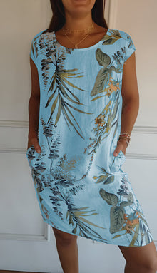 Johanna | Elegantes Damen Midi-Sommerkleid in Hellblau