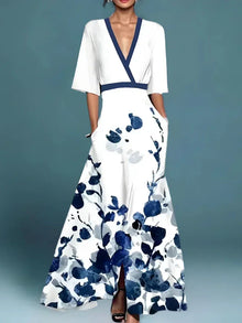 Elisa™ - Elegantes Blumen Kleid in Weiß