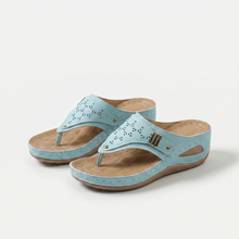 Élodie - Keil-Zehensandalen für Dame in Himmelblau