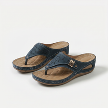 Élodie - Keil-Zehensandalen für Dame in Marineblau