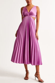 Elsa | Elegantes Plissiertes Maxikleid in Lila