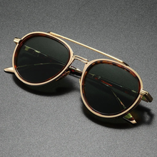 Ethan | Herren Sonnenbrille Aviator Retro Gold Polarisiert in Erbe grün