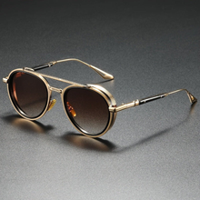 Ethan | Herren Sonnenbrille Aviator Retro Gold Polarisiert in Braun