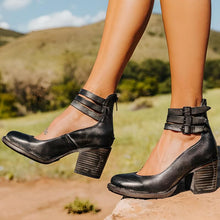 Katrin – Stilvolle Mary-Jane-Stiefel mit Absatz für Damen in Schwarz