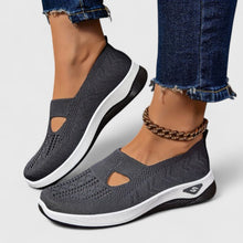 Emilia – Damen-Walkingsneaker aus Mesh zum Hineinschlüpfen in Grau