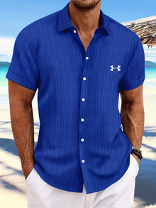 Herren Sommer-Casual-Hemden in Königsblau