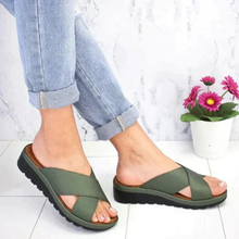 Farah | Moderne Damen Sandalen Alltag Reise flach in Grün