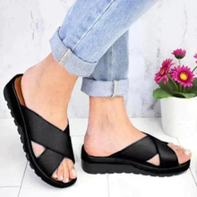 Farah | Moderne Damen Sandalen Alltag Reise flach in Schwarz