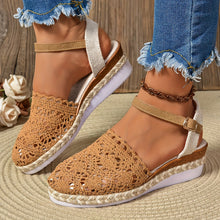 Annika – Gehäkelte Keilabsatzsandalen für Damen in Braun
