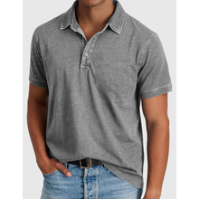 Fiete | Herren Stilvolles Denim Poloshirt in Grau