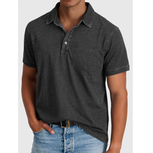 Fiete | Herren Stilvolles Denim Poloshirt in Schwarz