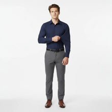 Langarm Stretchhemd für Herren im Slim Fit mit klassischem Kragen und einfarbigem Design in Dunkelblau